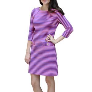 Lilly Pulitzer Charlene Shift Dress Medium Striped Pink Blue